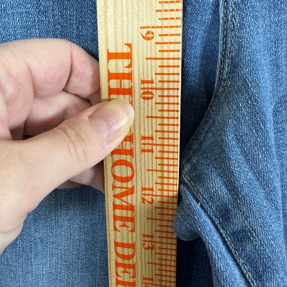 FRAME Le Palazzo Crop High Rise Wide Leg Blue Jeans Women’s 31 Frayed Hem - Picture 9 of 11